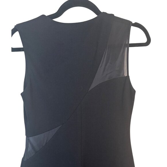 Bailey 44 Small Black Sleeveless Sheath Dress Sheer Mesh Panels - Picture 6 of 16
